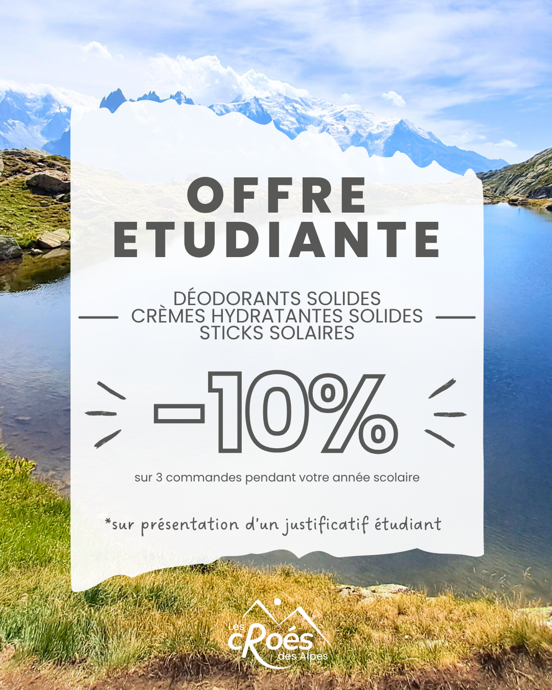 🎓 Étudiants : -10 % sur Les Croés des Alpes, toute l’année !